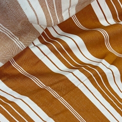 Dekostoff breite und schmale Streifen in orange und weiß  