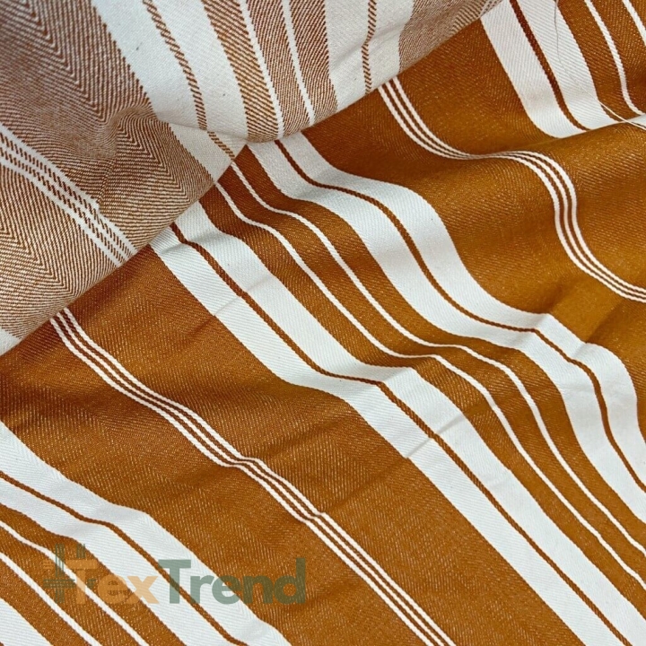 Dekostoff breite und schmale Streifen in orange und weiß  