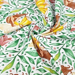 Baumwolle 100% Feen Calineczki auf weißem Hintergrund  