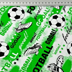 Baumwolle 100% Fußball auf grünem Hintergrund  