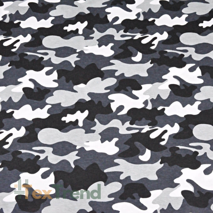 Jersey Stoff MORO in weiß, grau und schwarz  