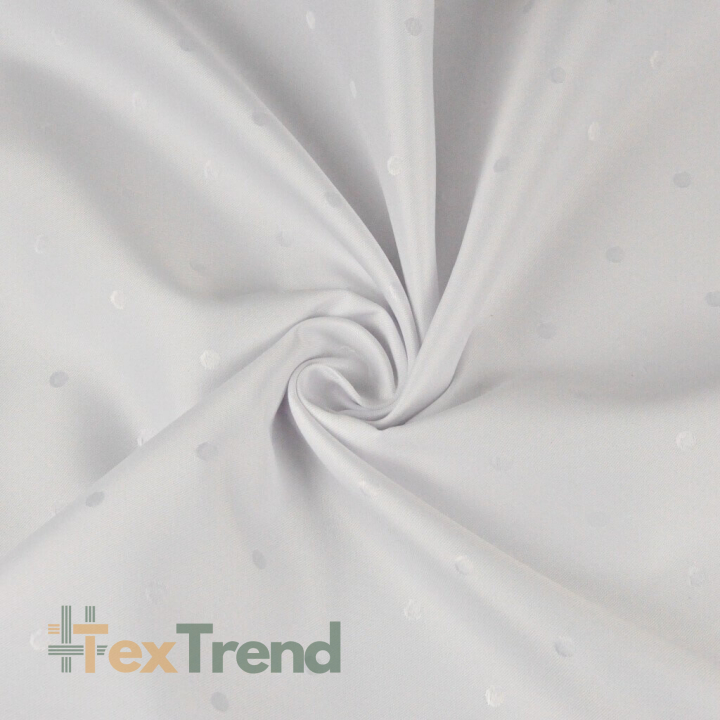 Tischdeckenstoff fleckenabweisend weiß - Punktmuster  