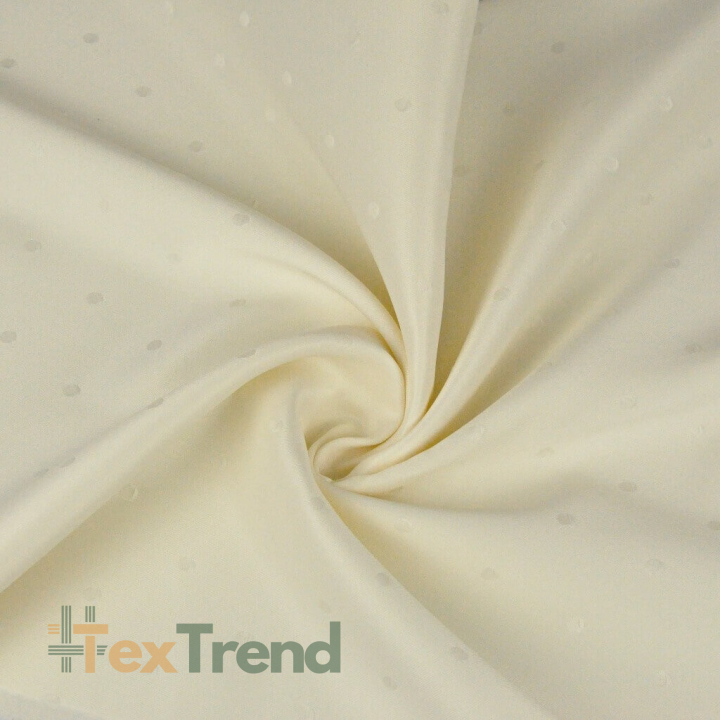 Tischdeckenstoff fleckenabweisend ecru - Punktmuster  