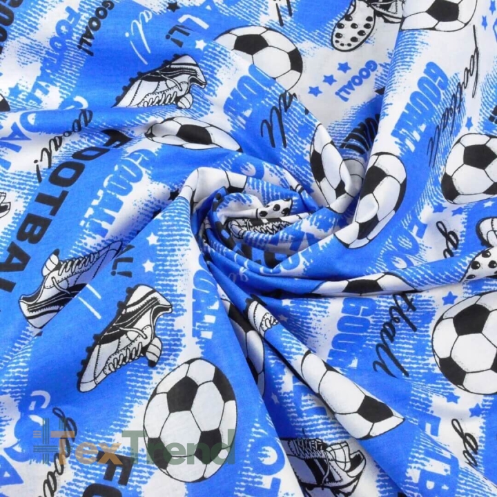 Baumwolle 100% Fußball auf blauem Hintergrund  