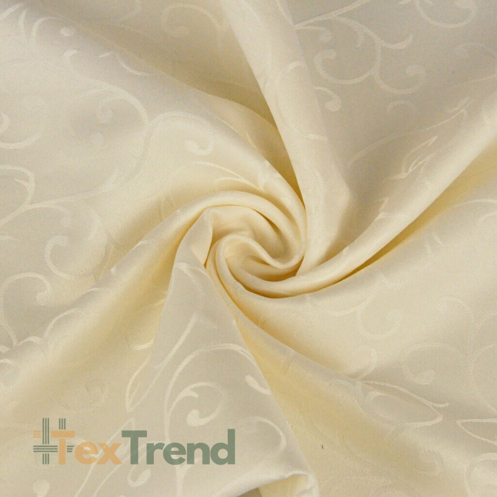 Tischdeckenstoff fleckenabweisend ecru - Ornamentmuster  