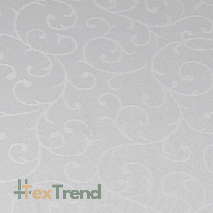 Tischdeckenstoff fleckenabweisend weiß - Ornamentmuster  