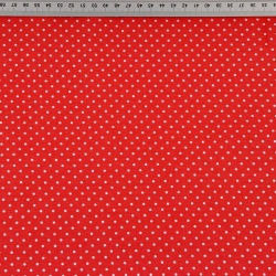 Baumwolle 100% Nähnadeln 2mm weiß auf rotem Hintergrund  