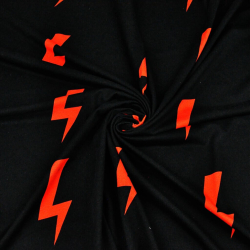 Jersey Stoff Digitaldruck rote Blitze - Protest Frauen  