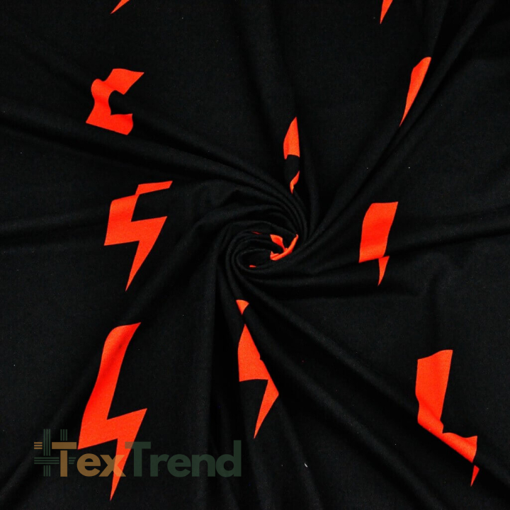 Jersey Stoff Digitaldruck rote Blitze - Protest Frauen  