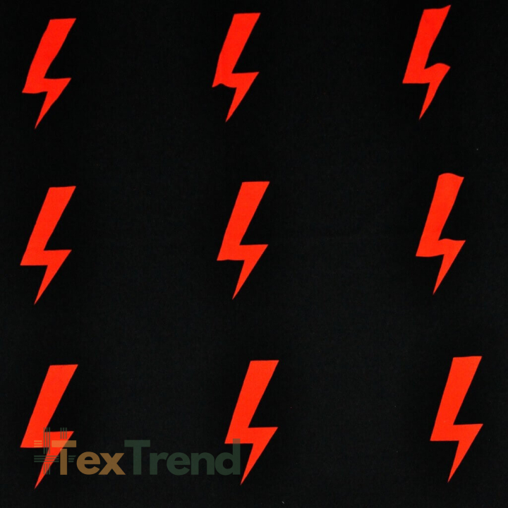 Jersey Stoff Digitaldruck rote Blitze - Protest Frauen  