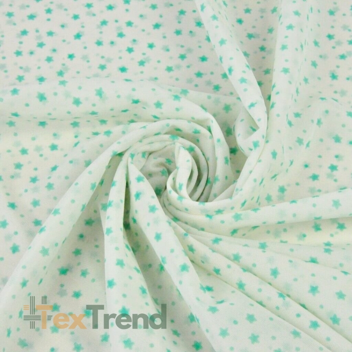 Dederon mintfarbene Sterne auf weißem Hintergrund  