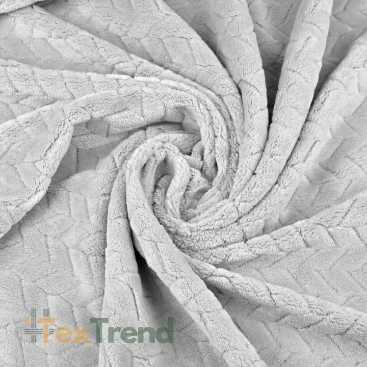 Minky Fischgrät Premium hellgrau (Glacier Gray)  