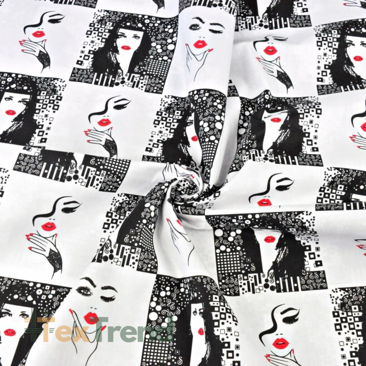 Baumwolle 100% Patchwork Frauen schwarz-weiß  