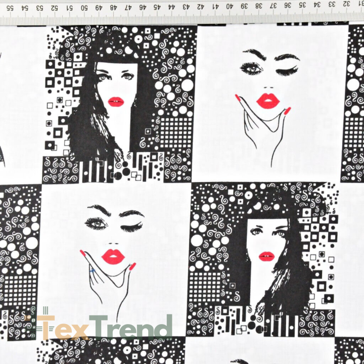 Baumwolle 100% Patchwork Frauen schwarz-weiß  