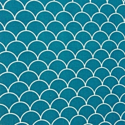 Baumwolle 100% weiße Schuppen auf dunkelmeerblauem Hintergrund  