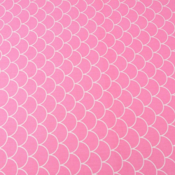 Baumwolle 100% weiße Schuppen auf rosa Hintergrund  