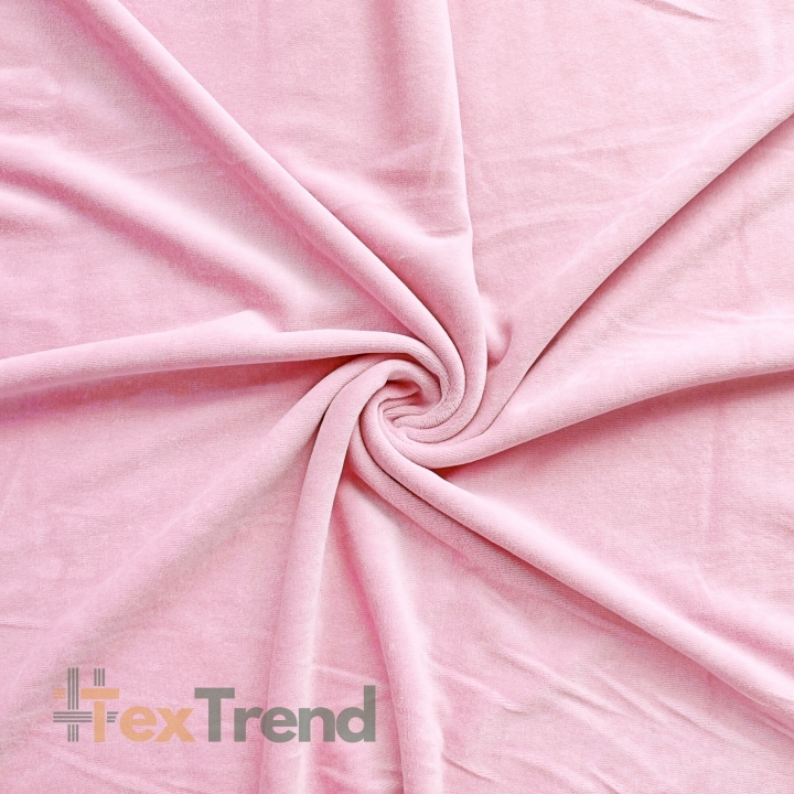 Baumwollvelours Bekleidungsstoff - blasses Rosa  