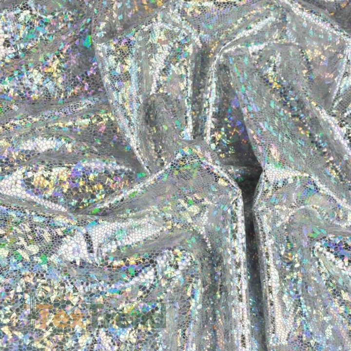 Bekleidungsstoff Lama - holografisch silber  