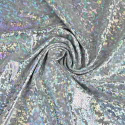 Bekleidungsstoff Lama - holografisch silber  