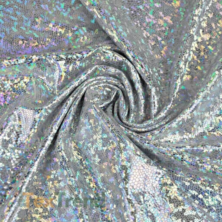 Bekleidungsstoff Lama - holografisch silber  