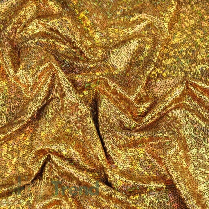 Bekleidungsstoff Lama - holografisch gold  