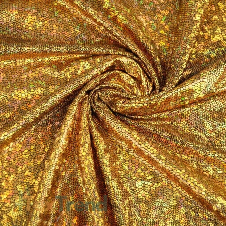 Bekleidungsstoff Lama - holografisch gold  