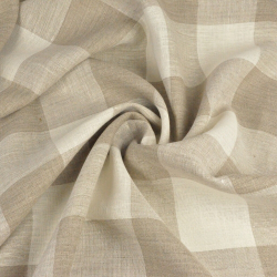 Leinen ecru kariert  