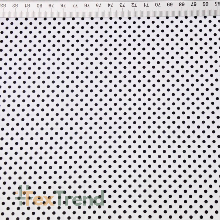 Baumwolle 100% Punkte 2,5mm schwarz auf weißem Hintergrund  