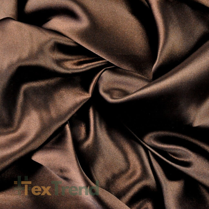 Kleidungsstoff Satin mit Lycra - braun  