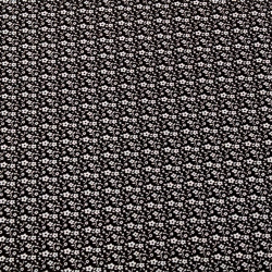 Baumwolle 100% Wiese MINI weiß auf schwarzem Hintergrund  