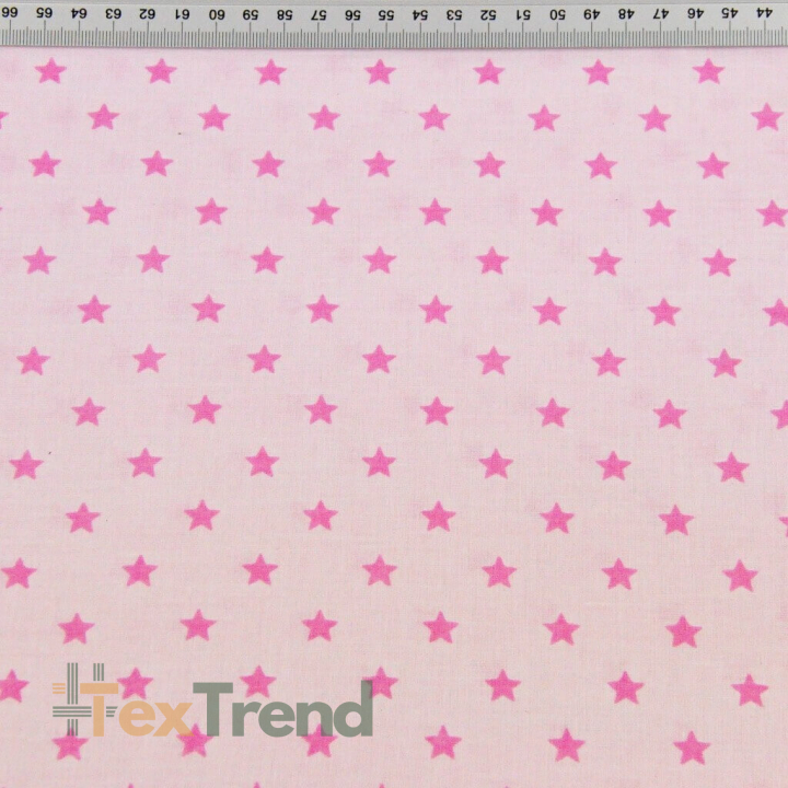 Baumwolle 100% Sterne 8mm rosa auf hellrosa Hintergrund  