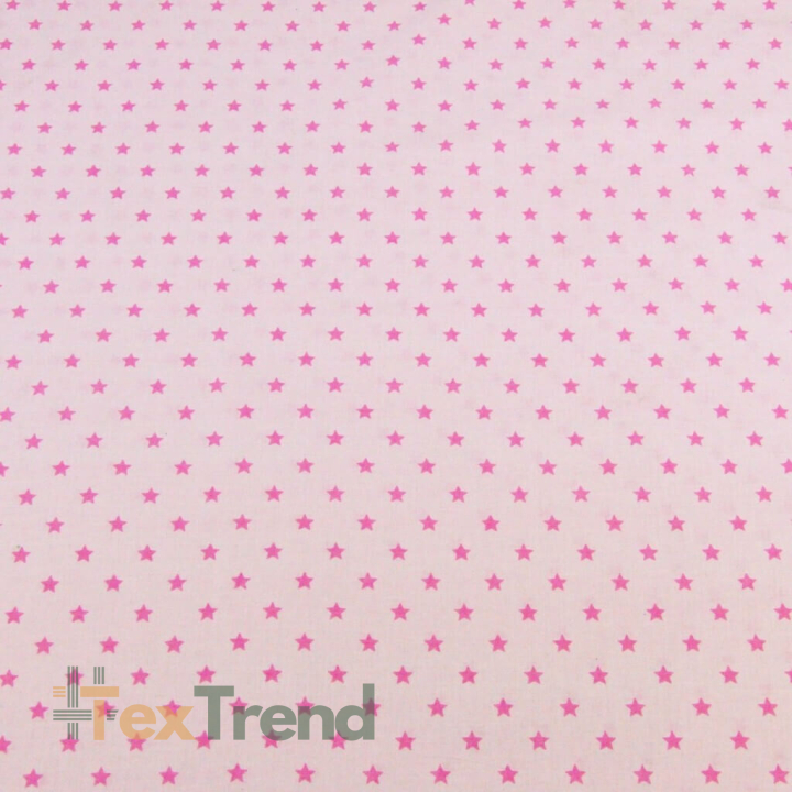 Baumwolle 100% Sterne 8mm rosa auf hellrosa Hintergrund  