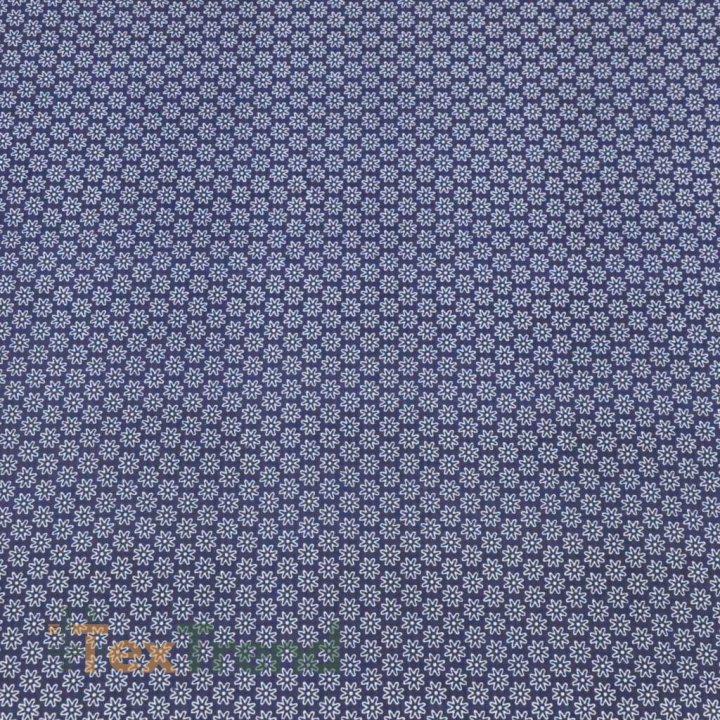 Baumwolle 100% Blümchen weiß auf dunkelblauem Hintergrund  