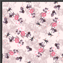 Sweatloop Digitaldruck - Pfingstrosen auf hellrosa Hintergrund  