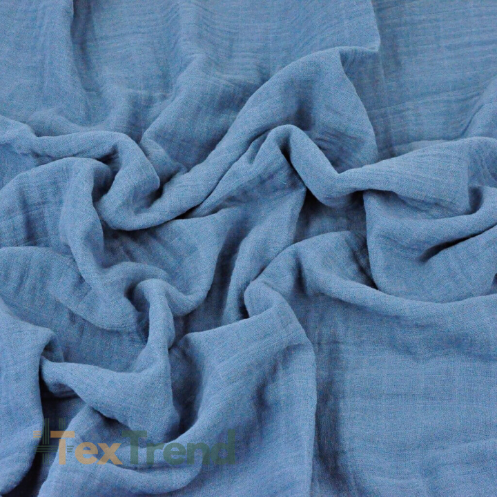 Baumwoll-Musselin Jeansoptik  