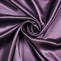 Kleidungsstoff Satin elastisch mit Lycra - Aubergine  