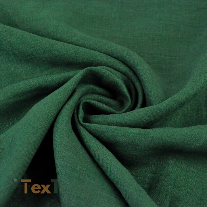 Leinen 100% Bekleidungsstoff dunkelgrün - 125g  