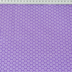 Baumwolle 100% weiße Blümchen auf lila Hintergrund  