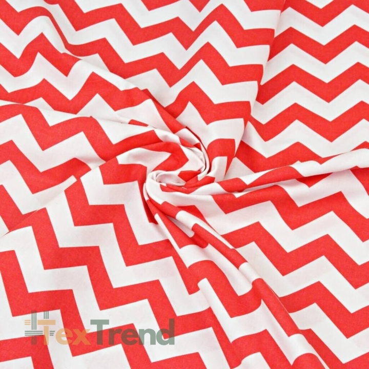 Baumwolle 100% Zickzack rot  