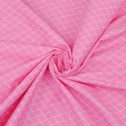 Baumwolle 100% Rauten weiß auf rosa Hintergrund  