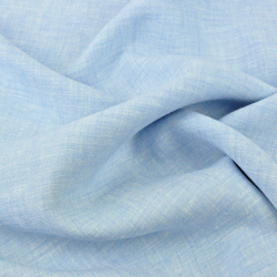 Leinen 100% Bekleidungs- und Bettwäsche blau-weiß melange - 185g  