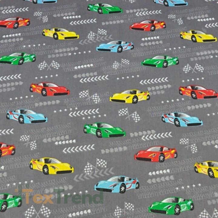Baumwolle 100% Supersportwagen auf dunkelgrauem Hintergrund  