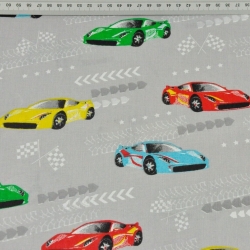 Baumwolle 100% Supersportwagen auf hellgrauem Hintergrund  