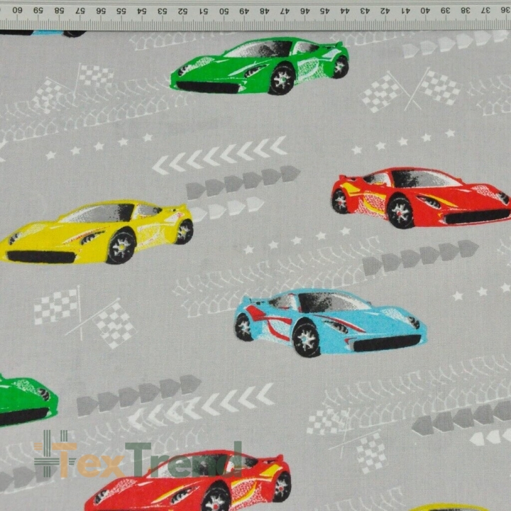 Baumwolle 100% Supersportwagen auf hellgrauem Hintergrund  