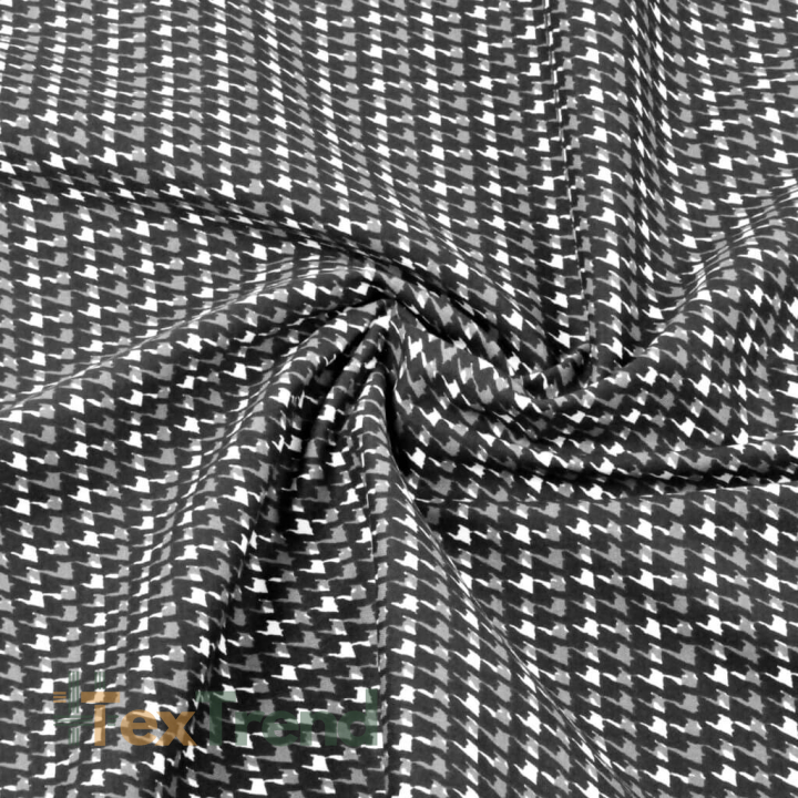 Bekleidungsstoff (Pepita) Baumwolle + Lycra  