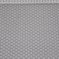 Baumwolle 100% Blümchen weiß auf grauem Hintergrund  