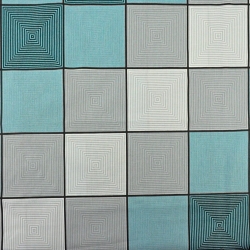 Baumwolle 100% 3D Karomuster türkis-grau  