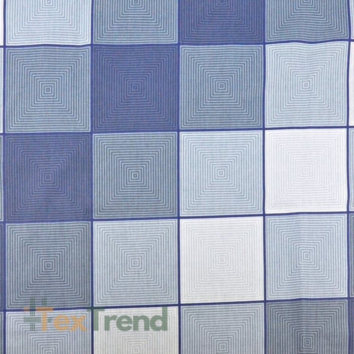 Baumwolle 100% 3D Karomuster blau-grau  