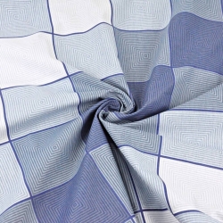 Baumwolle 100% 3D Karomuster blau-grau  