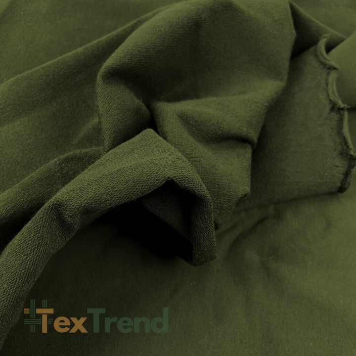 Sweatstoff Loop - einfarbig dunkles Olivgrün - 280g  